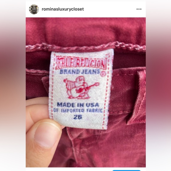 True Religion Skinny maroon Jeans - Picture 3 of 9